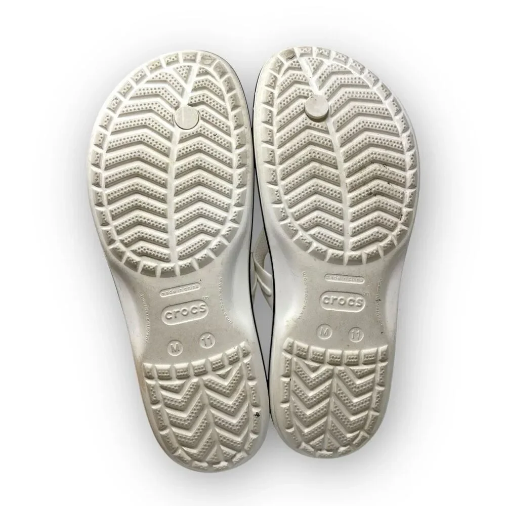 Crocs Crocband Flip Flops White Sandals Men’s Size 11